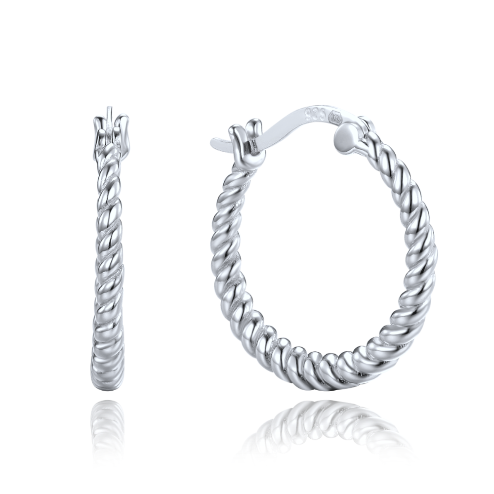 MINET Decentní stříbrné náušnice kroužky JMAS0280SE00