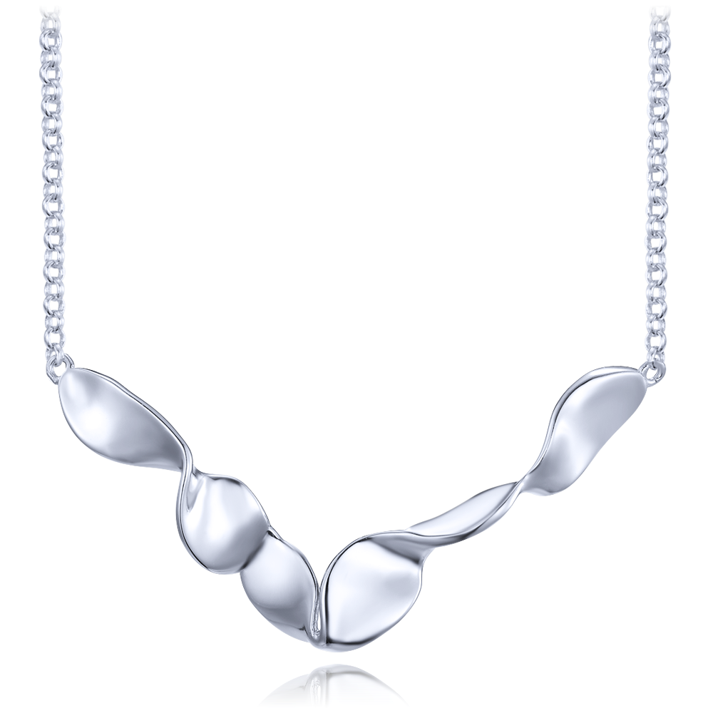 MINET Moderní stříbrný kroucený náhrdelník JMAS0284SN42