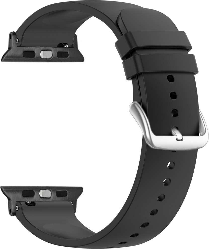 LAVVU Černý silikonový řemínek na hodinky pro APPLE WATCH 42-44 mm