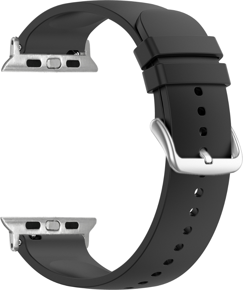 LAVVU Černý silikonový řemínek na hodinky pro APPLE WATCH 42-44 mm