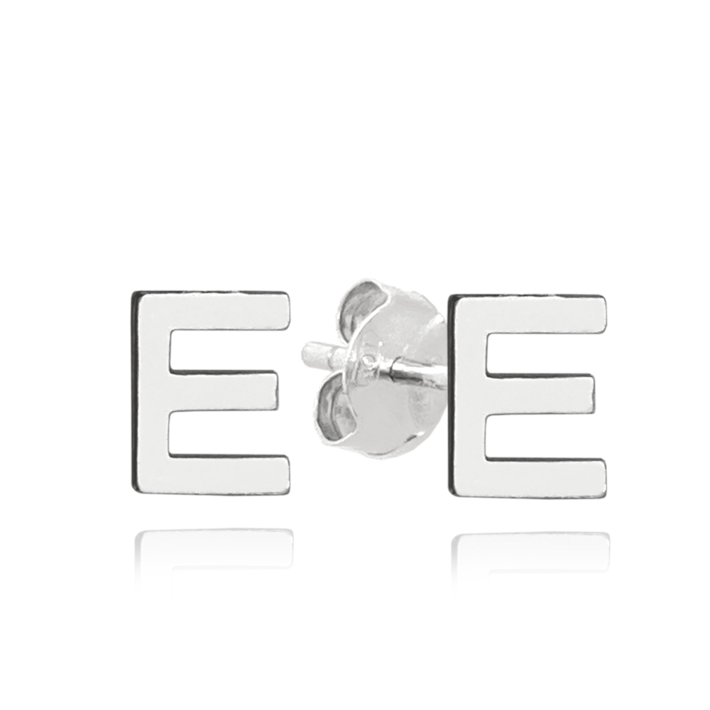 MINET Stříbrné náušnice písmeno "E"