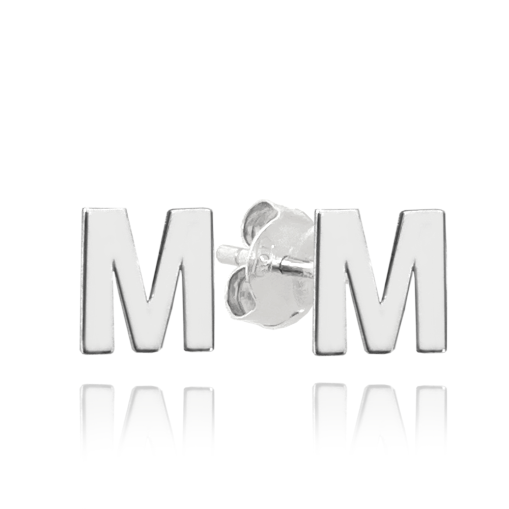MINET Stříbrné náušnice písmeno "M"
