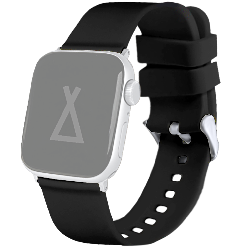 LAVVU Černý silikonový řemínek na hodinky pro APPLE WATCH 42-44 mm LSXBBS2