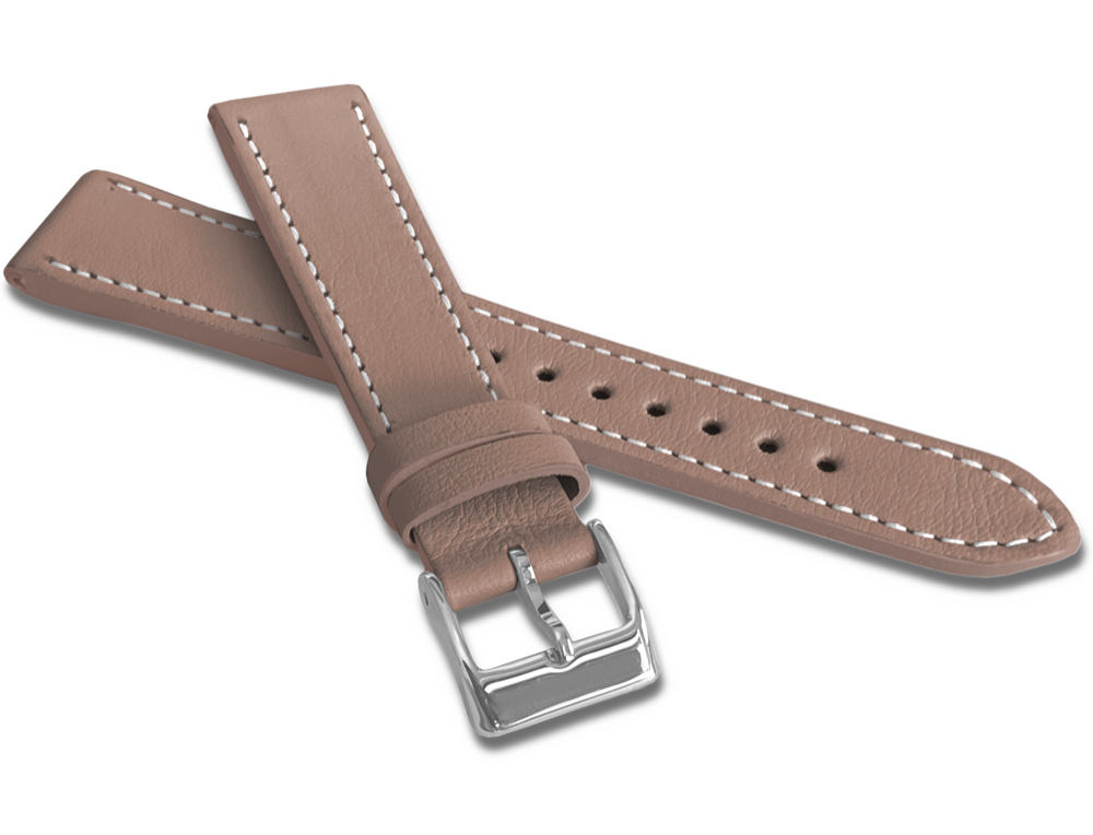 MINET Béžový prošitý řemínek SLIM z luxusní kůže Top Grain - 16 MSTUE16