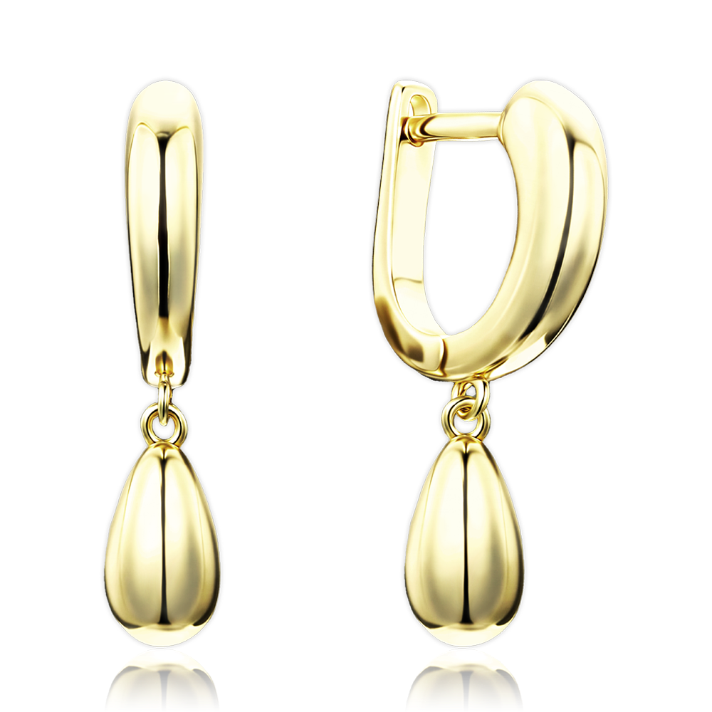 MINET Elegantní pozlacené stříbrné náušnice