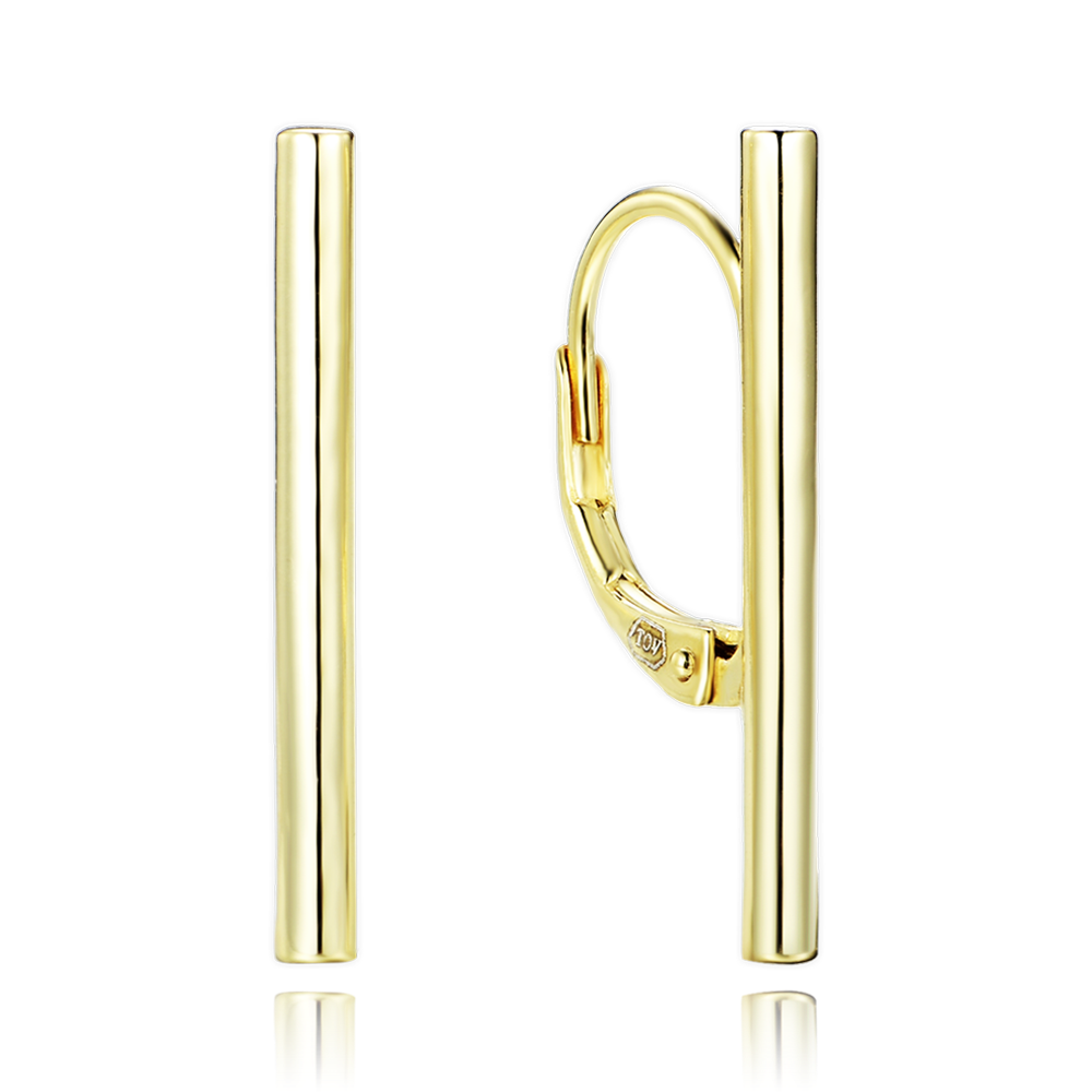 MINET Elegantní pozlacené stříbrné náušnice tyčky JMAS0296GE00