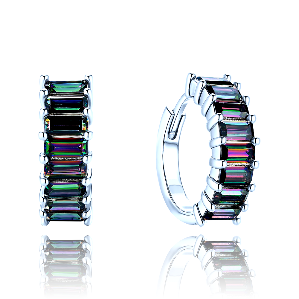 MINET Luxusní stříbrné náušnice se zirkony s povrchovou úpravou