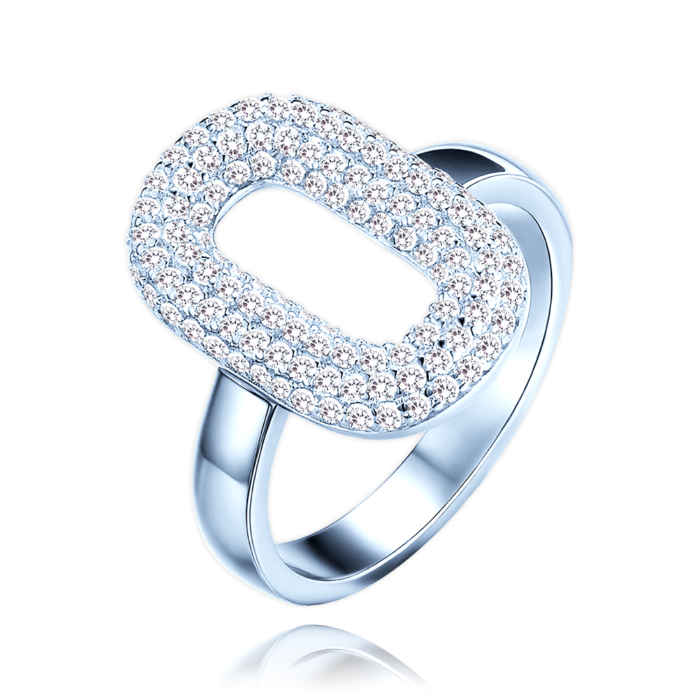 MINET Luxusní stříbrný prsten s bílými zirkony vel. 55 JMAS0290SR55