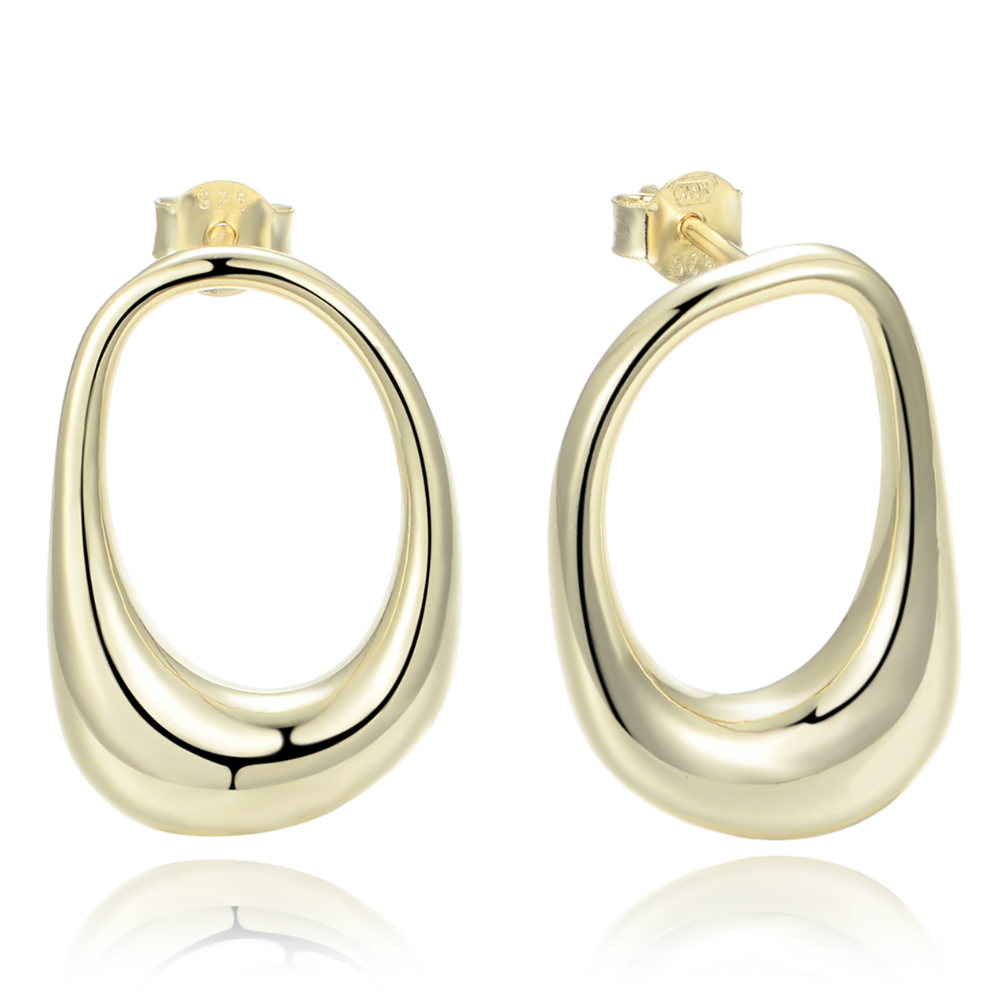 MINET Moderní pozlacené stříbrné náušnice JMAN0645GE00