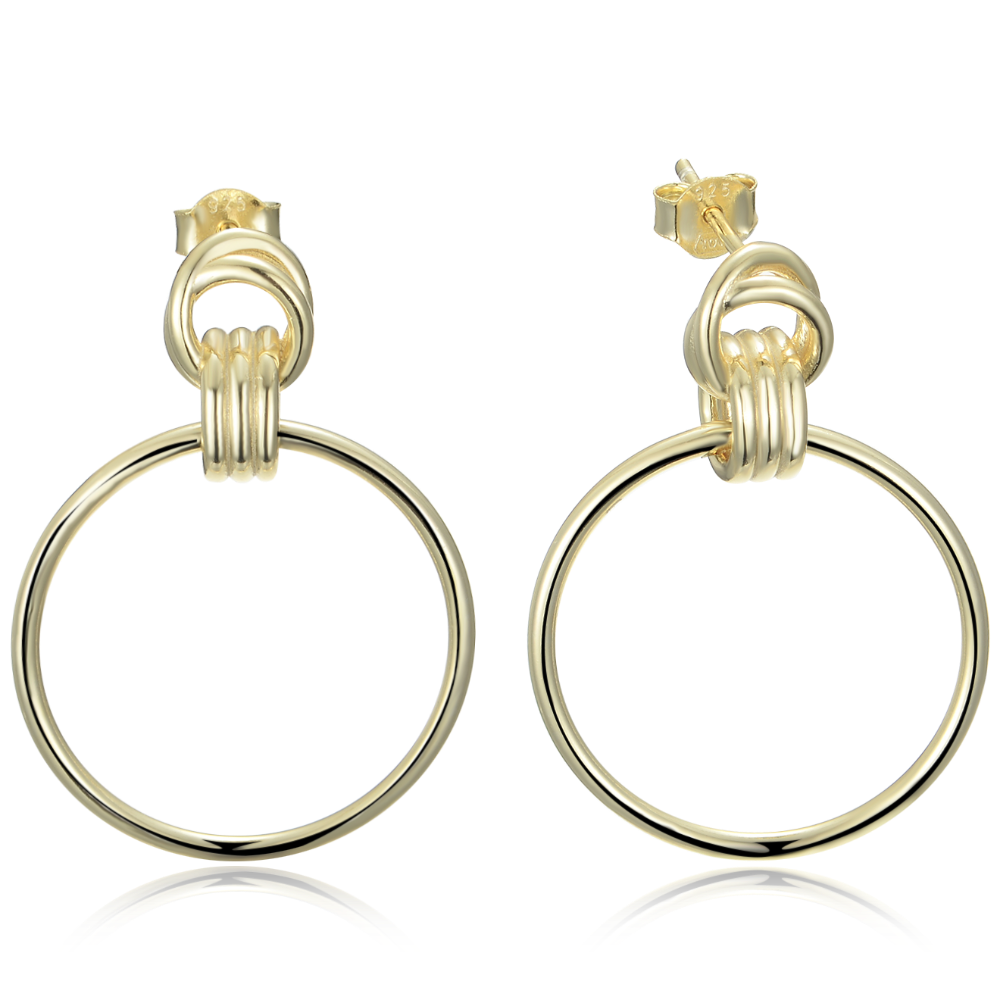 MINET Moderní pozlacené stříbrné náušnice kruhy JMAS0297GE00