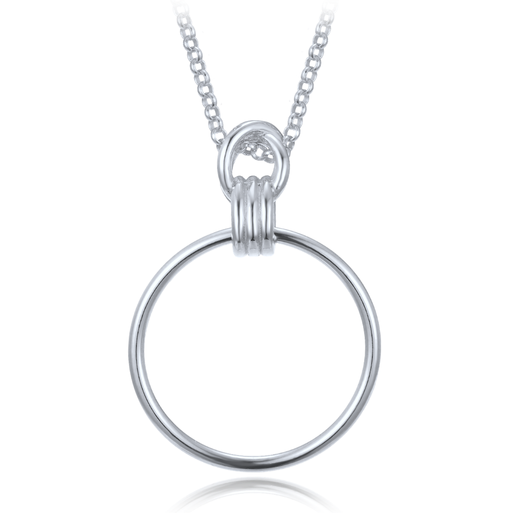 MINET Moderní stříbrný náhrdelník kruh JMAS0297SN45