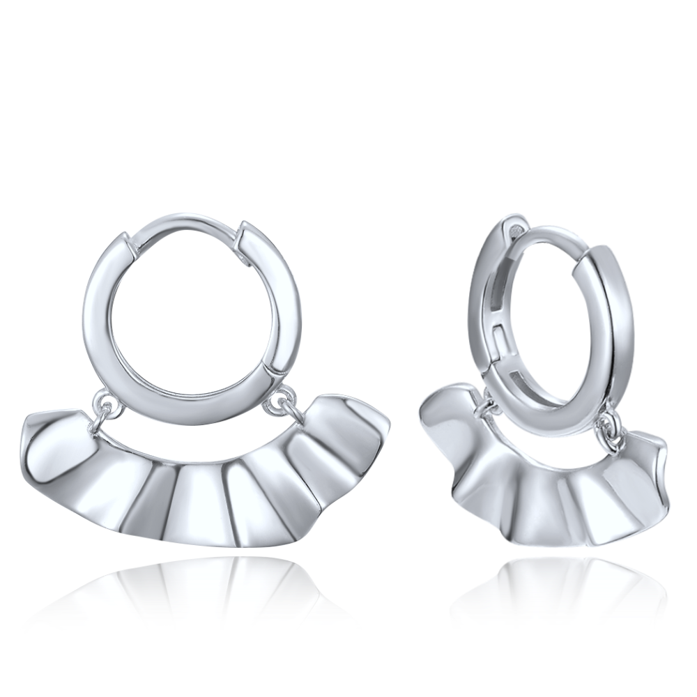 MINET Stříbrné náušnice moderní kruhy JMAS0298SE00