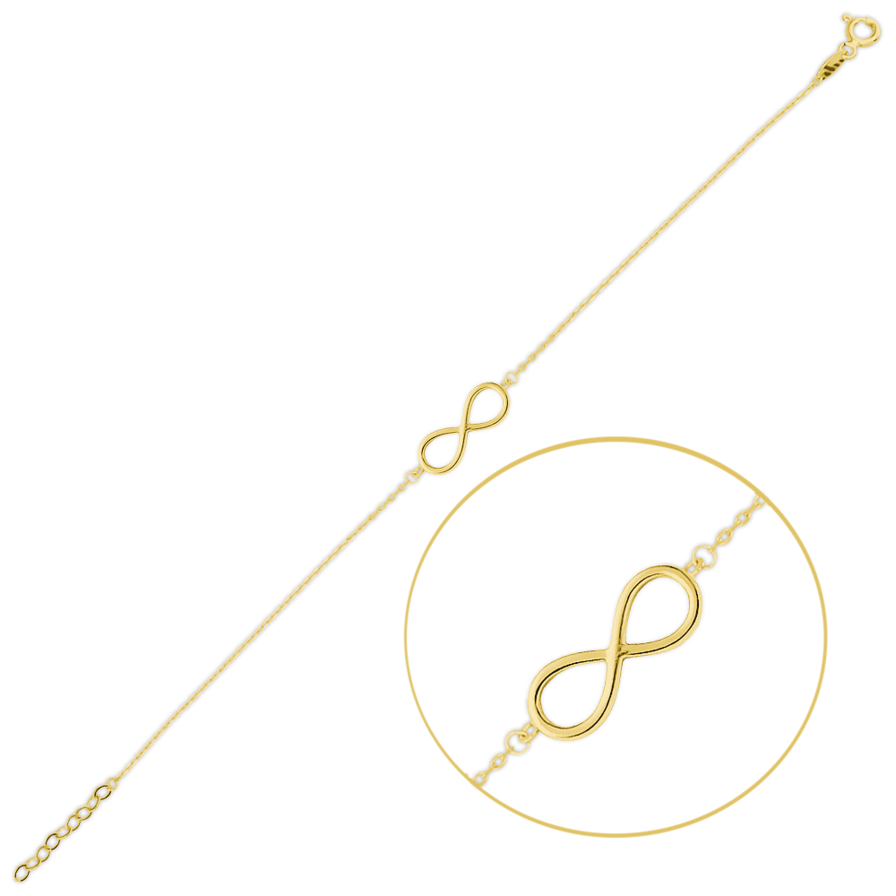 MINET Elegantní zlatý náramek nekonečno Au 585/1000 0,80g