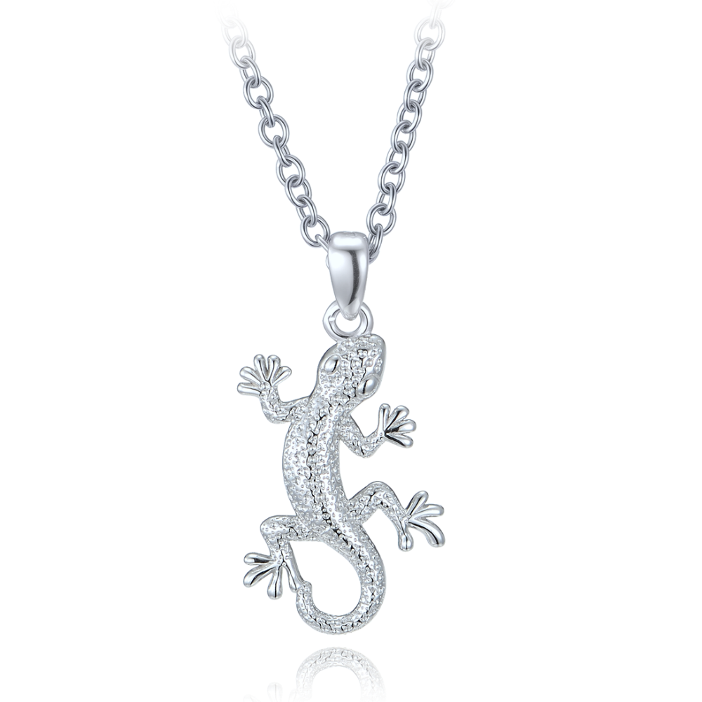 MINET Stříbrný náhrdelník ještěrka JMAN0649SN50