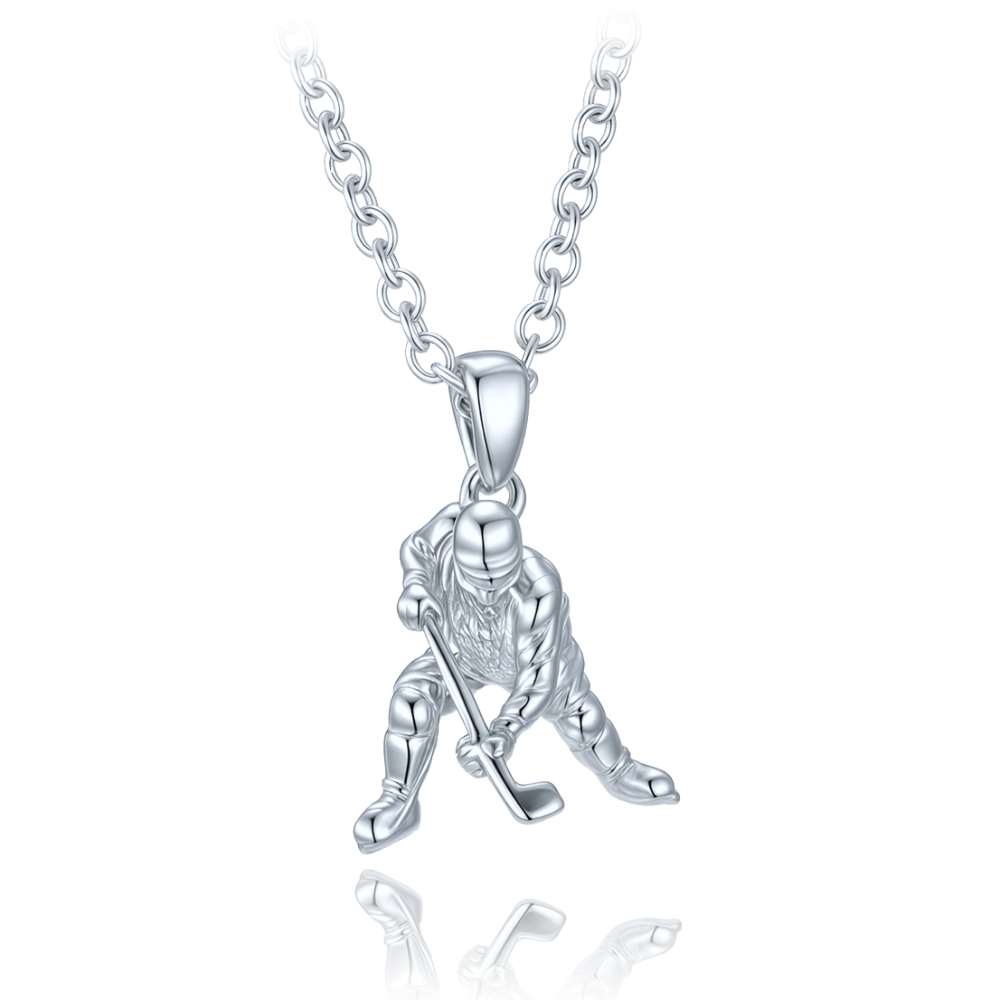 MINET Stříbrný náhrdelník hokejista JMAN0652SN50