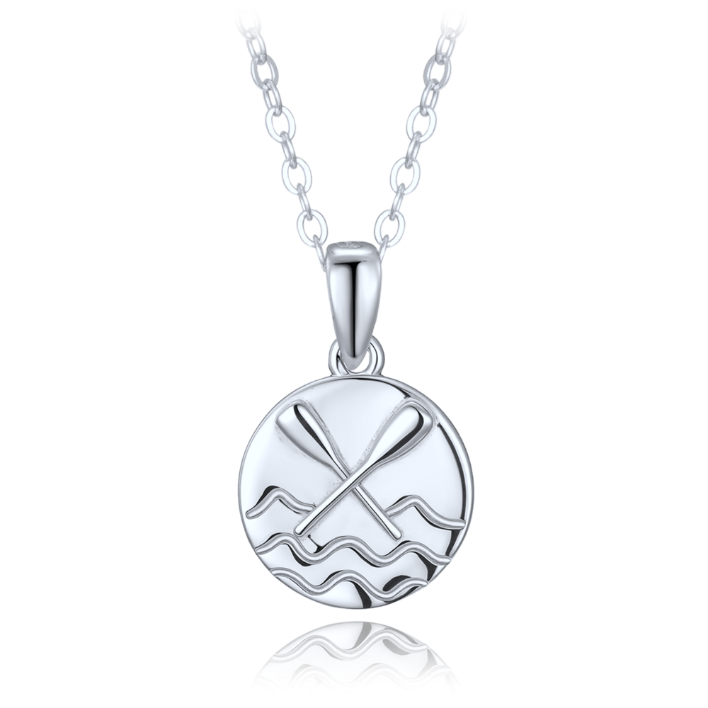 MINET Stříbrný náhrdelník voda a pádla JMAN0653SN48