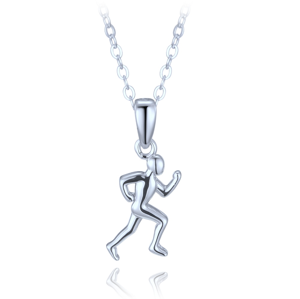 MINET Stříbrný náhrdelník běžec JMAN0660SN48