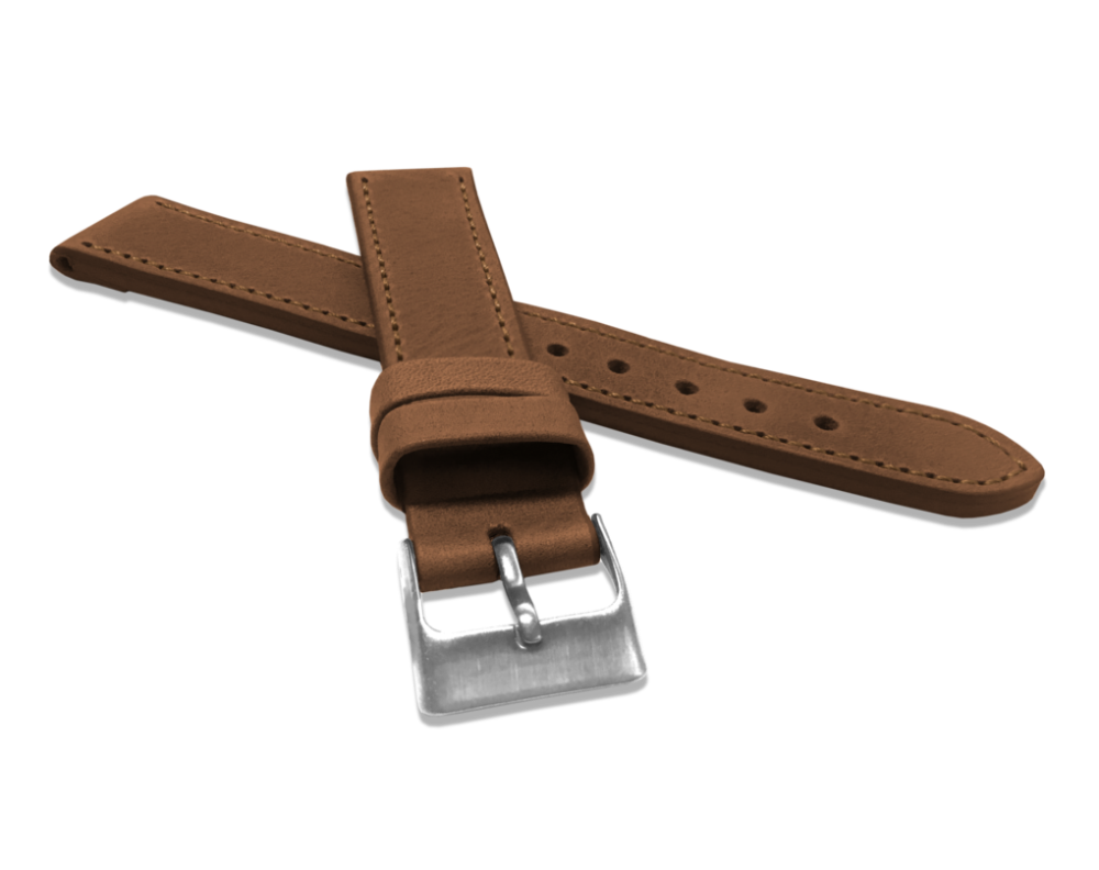 LAVVU Hnědý prošitý řemínek SPORT z luxusní kůže Top Grain - 12 LSAUE12