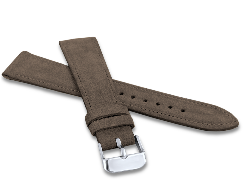 LAVVU Tmavě hnědý prošitý řemínek SUEDE z luxusní kůže Top Grain - 18