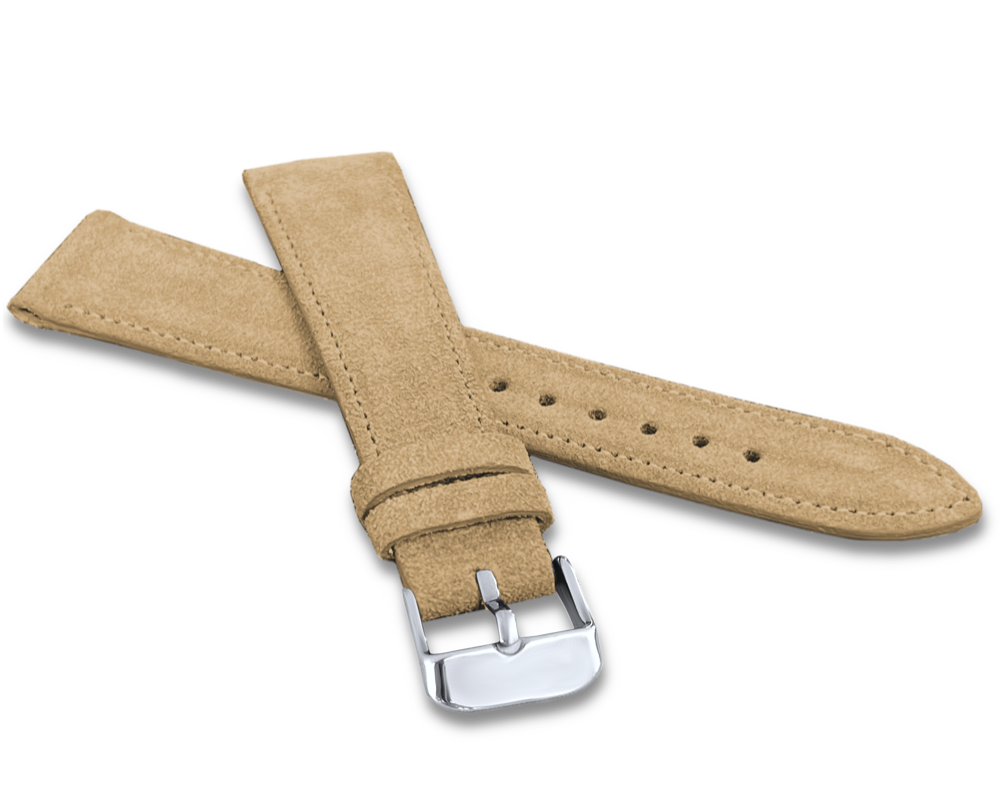 LAVVU Béžový prošitý řemínek SUEDE z luxusní kůže Top Grain - 18 LSAEF18