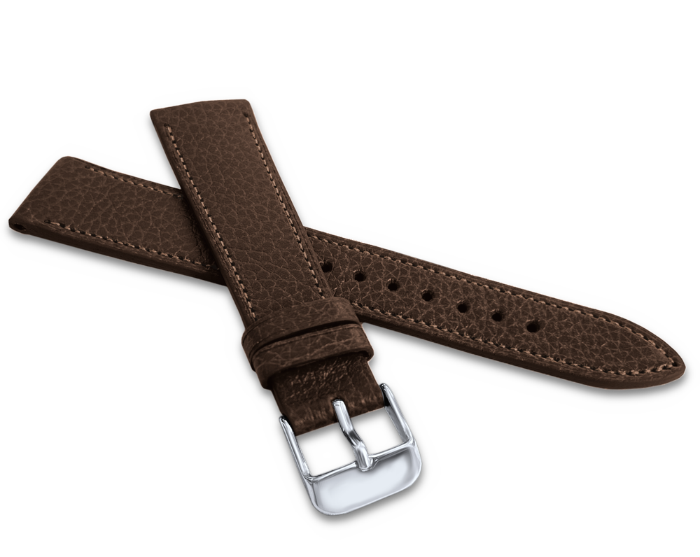 LAVVU Tmavě hnědý prošitý řemínek MEDITERRA z luxusní kůže Top Grain - 18 LSADC18
