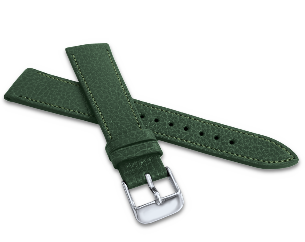 LAVVU Zelený prošitý řemínek MEDITERRA z luxusní kůže Top Grain - 18 LSADG18