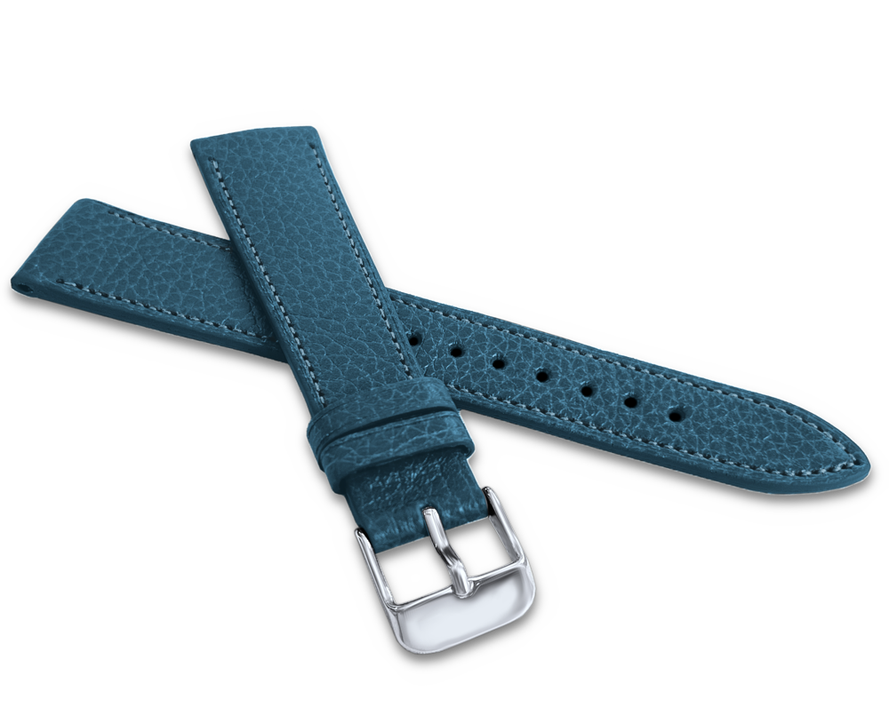 LAVVU Modrý prošitý řemínek MEDITERRA z luxusní kůže Top Grain - 18 LSADL18