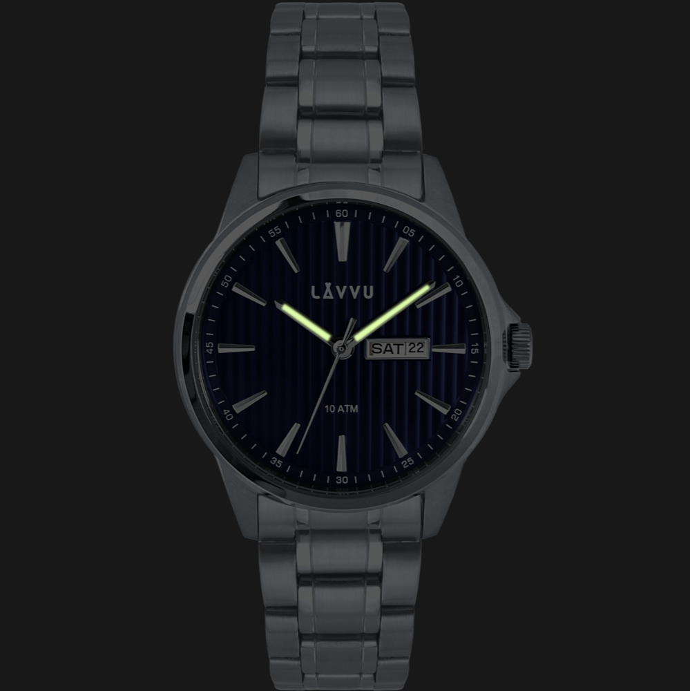 LAVVU Stylové pánské hodinky TRONES Deep Blue 100M