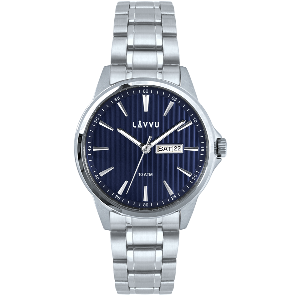 LAVVU Stylové pánské hodinky TRONES Deep Blue 100M