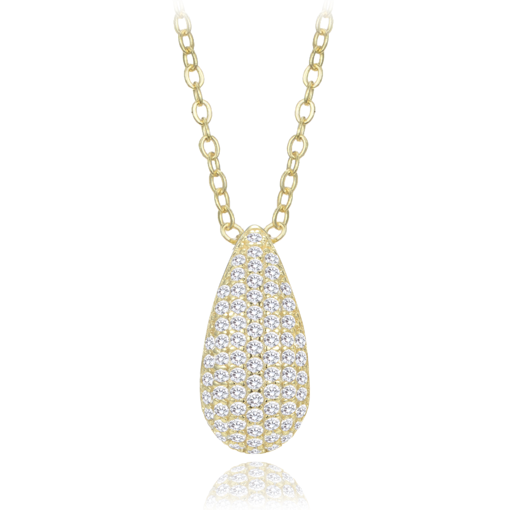 MINET Pozlacený stříbrný náhrdelník kapka