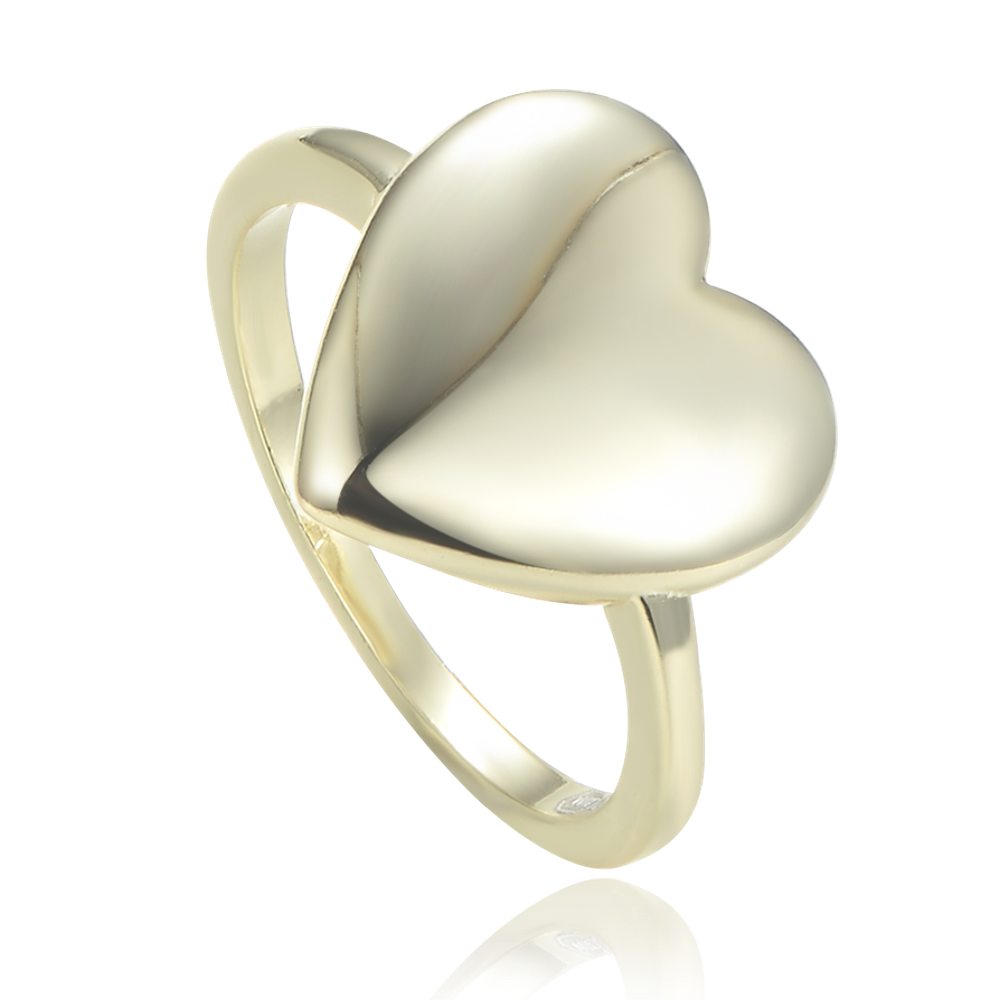MINET Elegantní pozlacený stříbrný prsten se srdcem vel. 57