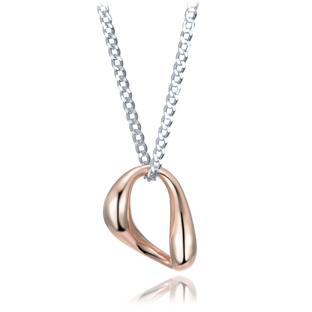 MINET Elegantní dvoubarevný stříbrný náhrdelník Ag 925/1000 11,90g JMAS0301RN70