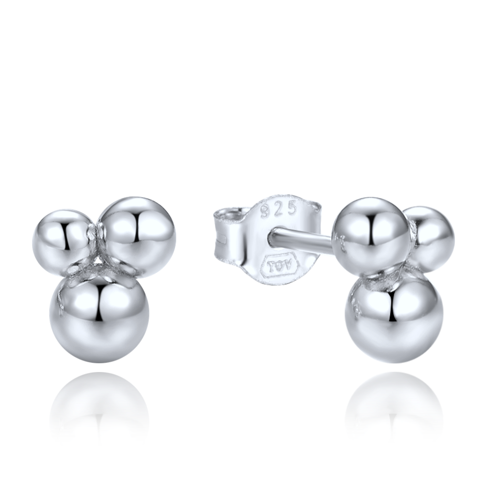 MINET Elegantní stříbrné náušnice kuličky