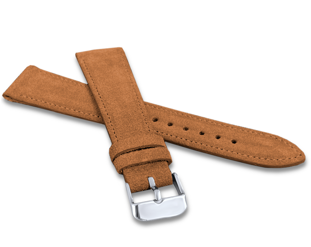 LAVVU Světle hnědý prošitý řemínek SUEDE z luxusní kůže Top Grain - 14 LSAEE14