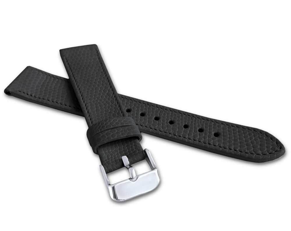 MINET Černý řemínek LIZARD se vzorem ještěrky z luxusní kůže Top Grain - 14 LSAFB14