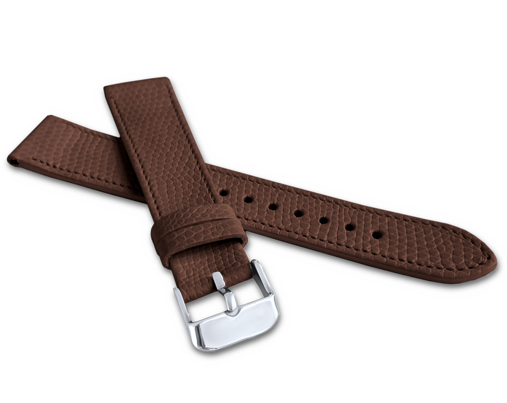 MINET Hnědý řemínek LIZARD se vzorem ještěrky z luxusní kůže Top Grain - 16 LSAFC16