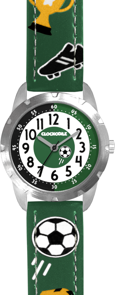 CLOCKODILE Svítící zelené chlapecké dětské hodinky FOTBAL CWB0071