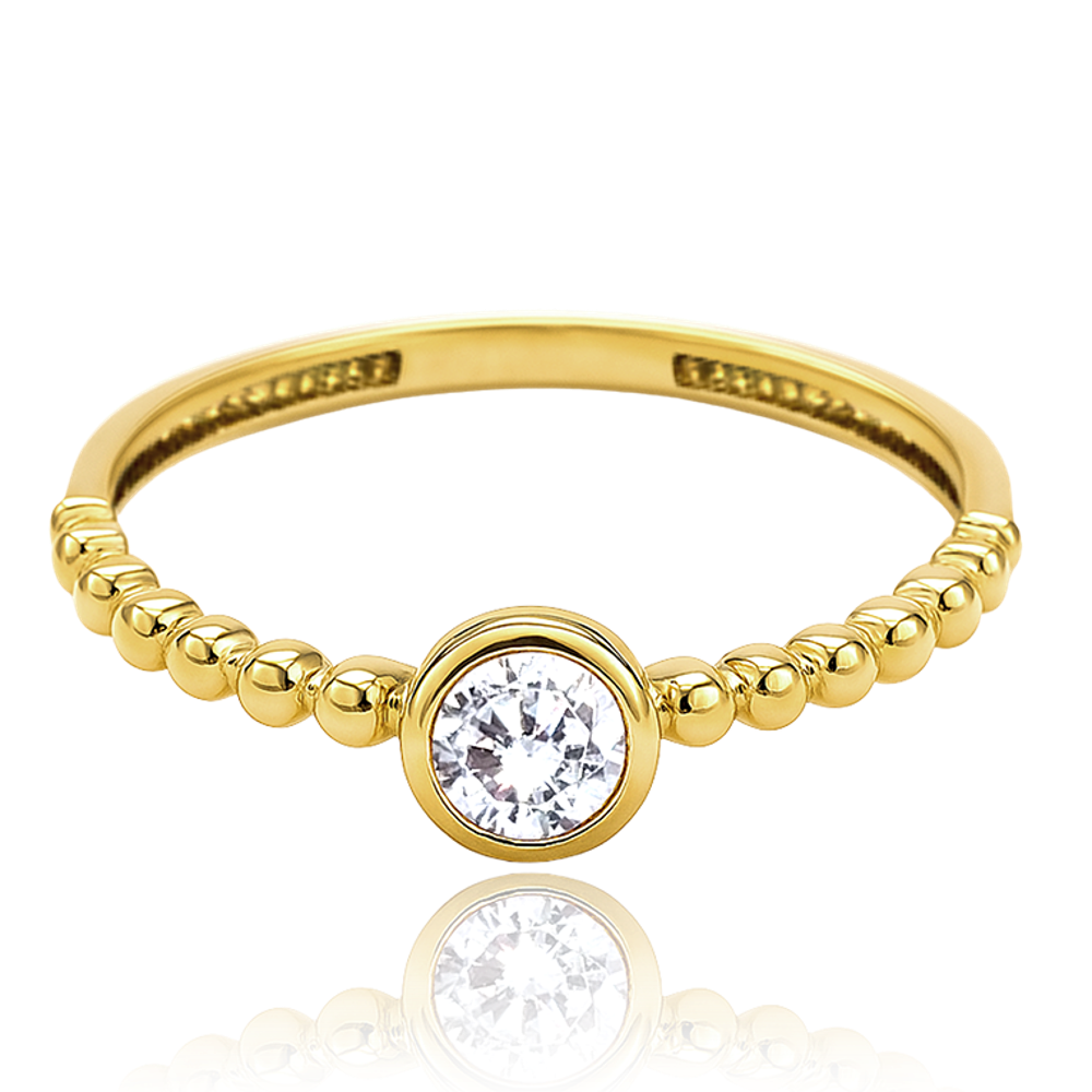 MINET Luxusní zlatý prsten s bílým zirkonem Au 585/1000 vel. 57 - 1,35g JMG0243XGR17