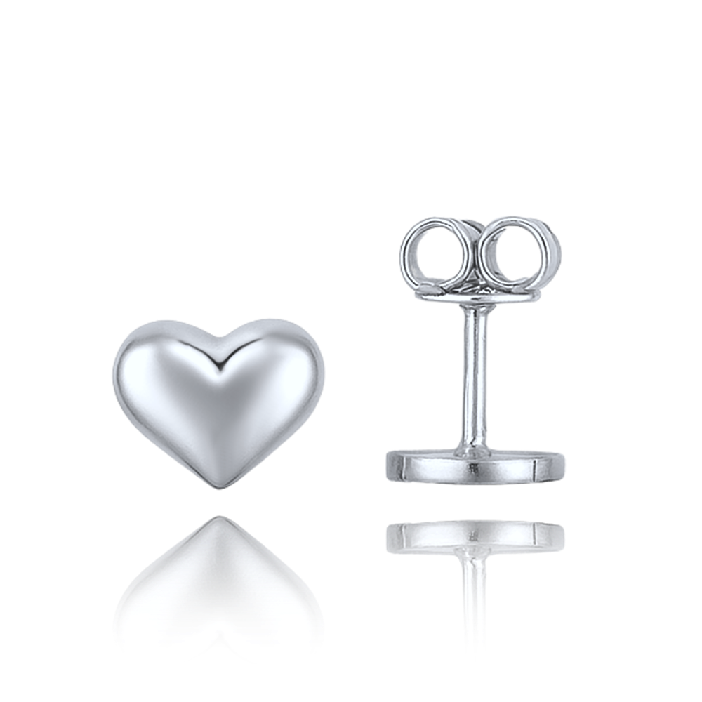 MINET Elegantní zlaté náušnice z bílého zlata srdíčka Au 585/1000 0,95g