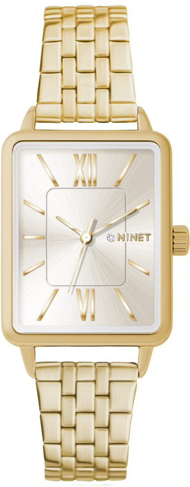 MINET Zlaté dámské hodinky SIENA se zlatým ocelovým řemínkem MWL5419