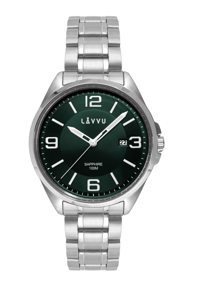 LAVVU Pánské hodinky se safírovým sklem HERNING Green LWM0089