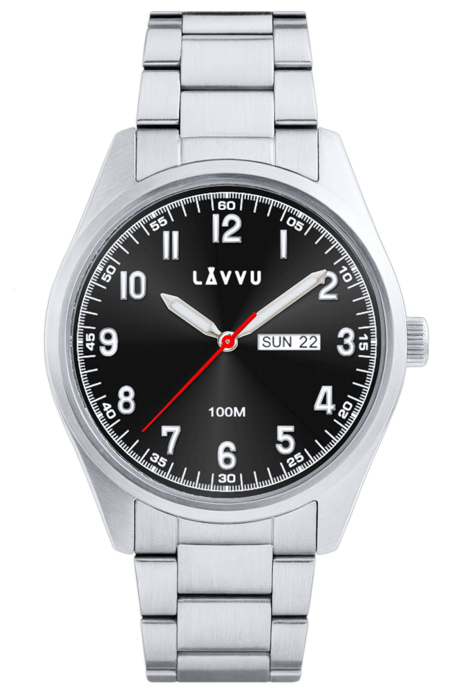 LAVVU Ocelové pánské hodinky FOSEN Dark Grey LWM0311