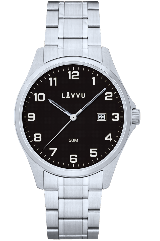 LAVVU Ocelové pánské hodinky GLIMT Black LWM0322