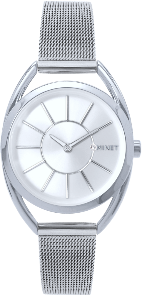 MINET Stříbrné dámské hodinky ICON SILVER s ocelovým řemínkem MWL5234