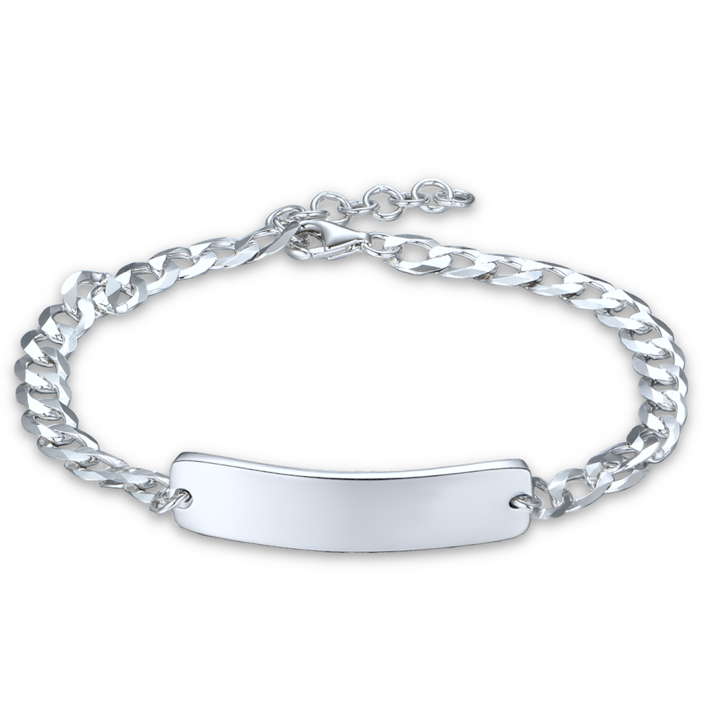 MINET Stříbrný pánsky náramek s destičkou pro gravírování Ag 925/1000 10,95g JMAN0677SB20