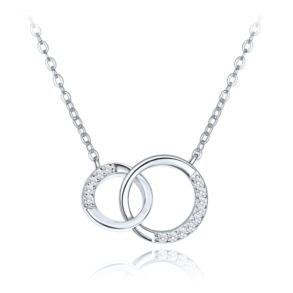 MINET Luxusní stříbrný náhrdelník s bílými zirkony