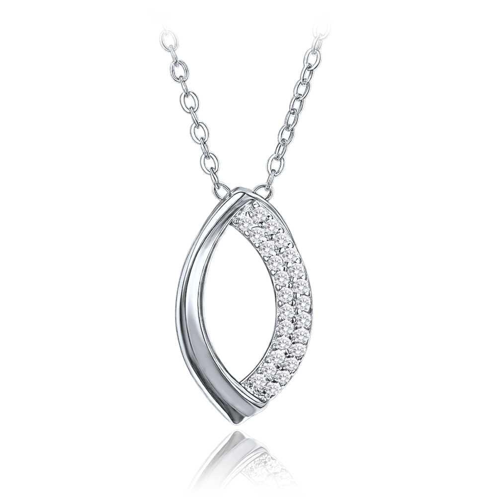 MINET Elegantní stříbrný náhrdelník s bílými zirkony