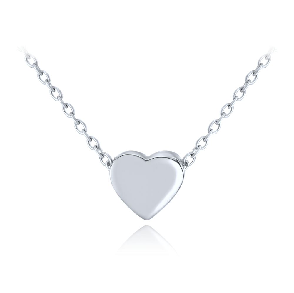 MINET Stříbrný náhrdelník LOVE se srdíčkem