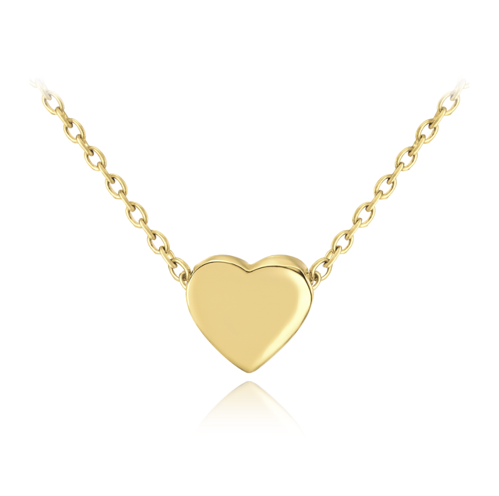 MINET Pozlacený stříbrný náhrdelník LOVE se srdíčkem