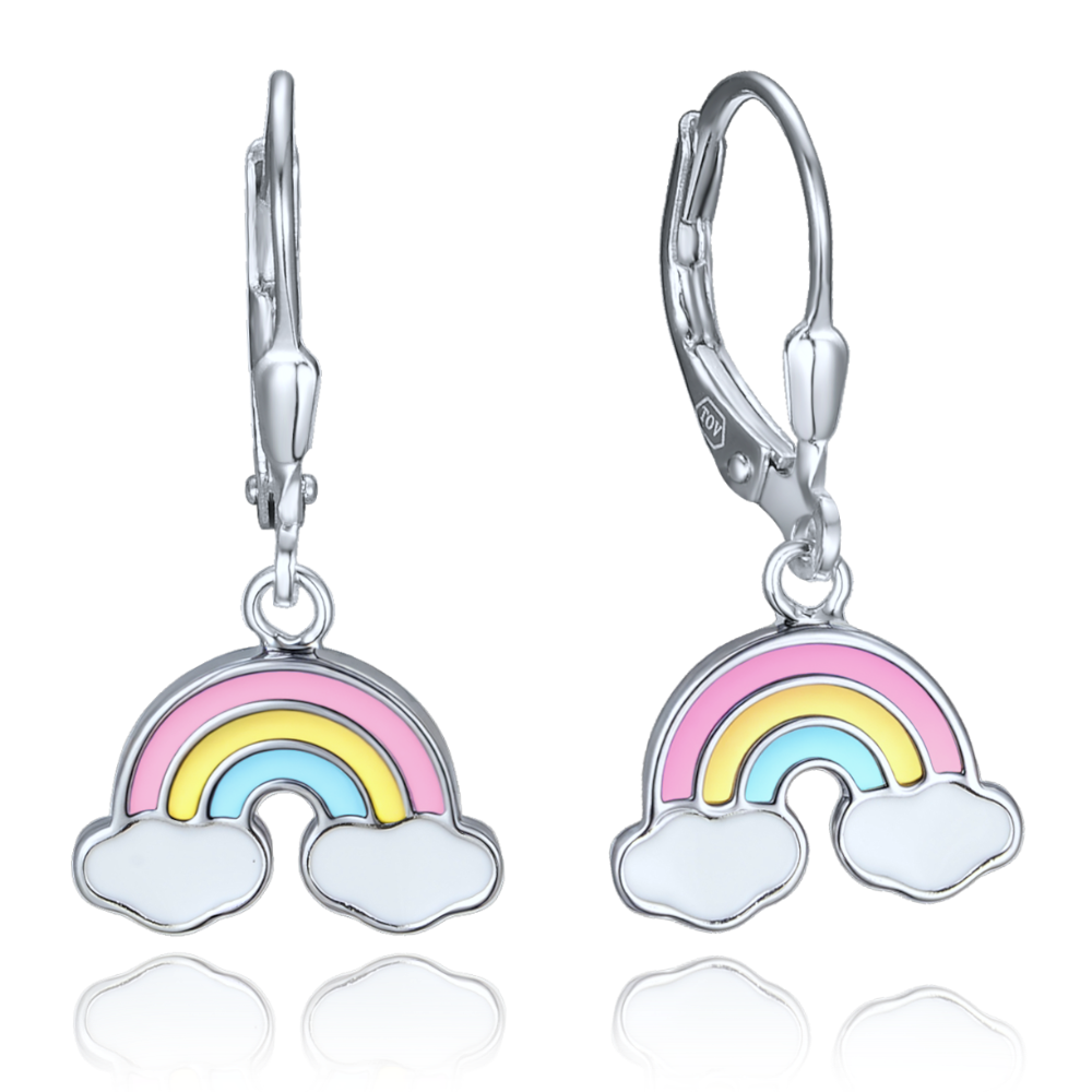 MINET Dětské stříbrné náušnice duha JMAD0064SE00